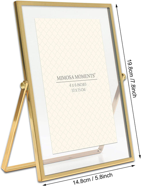 MIMOSA MOMENTS Gold Metal Floating Picture Frame (Gold,4x6)¦