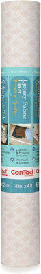 Con-Tact Brand Luxurious Fabric Top Non-Adhesive Drawer and Shelf Protective Liner, 18" x 4', Savoire Pale Grey