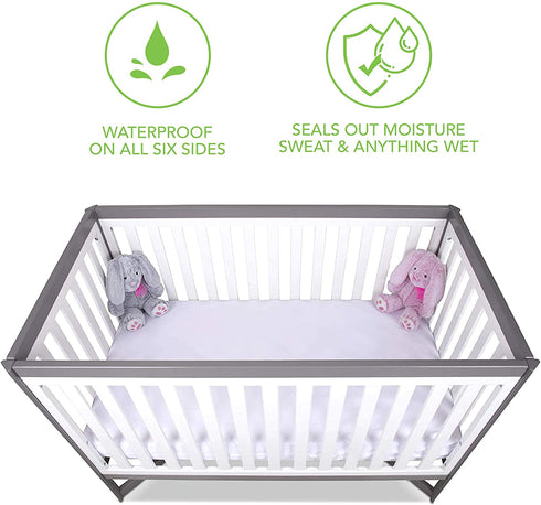 Guardmax Portable Crib Mattress Protector Zippered Encasement Cover - Zippered Proof Waterproof, Healthy and Noiseless, Mini Baby Porta Crib Size (24 x 38)