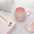 Oyiyou 2021 Graduation and Congratulations Gifts for Her - She Believed she could So She Did - Presents for College Nurse Graduated Women - Pink Marble Ceramic Coffee Mug 14oz and Coaster
