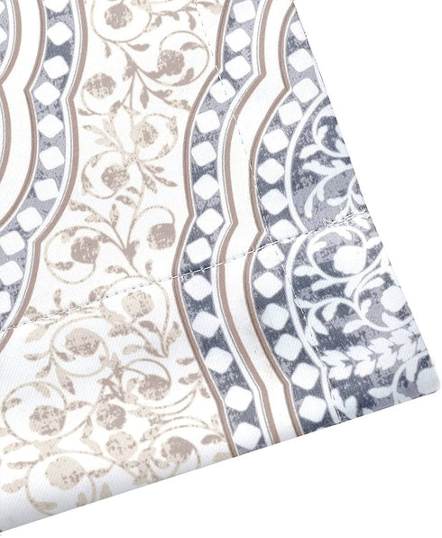 DriftAway Adrianne Damask and Floral Pattern Window Curtain Valance 52 Inch by 20 Inch Beige and Gray