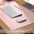 AFRITEE Desk Pad Protector Mat - Dual Side PU Leather Desk Mat Large Mouse Pad Waterproof Desk Organizers Office Home Table Decor Gaming Writing Mat Smooth (Rose Pink/Silver, 35.4" x 17")