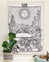 BLEUM CADE Tarot Tapestry The Moon The Star The Sun Tapestry Medieval Europe Divination Tapestry Wall Hanging Tapestries Mysterious Wall Tapestry for Home Decor (59×82 Inches, The Sun)
