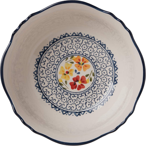 Gibson Elite Hand-Painted Dinnerware Set, 2-Piece Serving Bowls, Luxembourg
