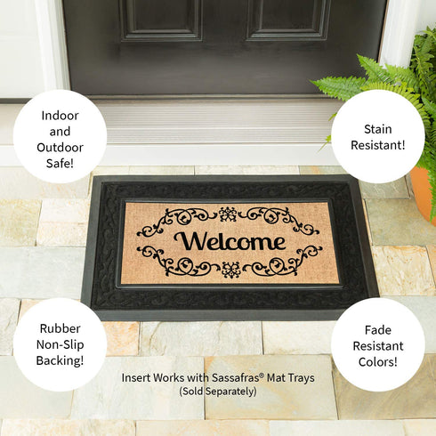 Evergreen Flag Welcome Scroll Sassafras Switch Mat 22" x 10"