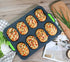 TOPZEA Set of 2 Silicone Baguette Pan, Nonstick French Bread Mold Perforated Pan 3 Wave Loaves Toast Loaf Bake Mold 8 Gutter Bread Crisping Tray for Cake Cooking Baker, Black