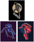Summit Designs Skateboard Astronaut Wall Art Decor Prints - Set of 3 (8x10) Inch Unframed Poster Photos - Kids Bedroom - Gift Idea - Sports