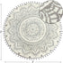 Uphome Small Round Rug 2™ Boho Beige and Grey Bathroom Rug with Pom Poms Fringe Washable Mandala Circle Shower Mat Soft Non-Slip Cute Circular Throw Rug for Sink Powder Room Kids Room Nursery