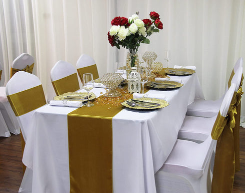 WELMATCH Ivory Satin Chair Sashes Ties 50 pcs Wedding Banquet Party Event Decoration Chair Bows (Ivory, 50)