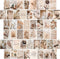 WOONKIT Beige Wall Collage Kit Aesthetic Pictures, Room Decor Aesthetic, Room Decor for Teen Girls, Photo Collage Kit for Wall Aesthetic, Room Decor for Bedroom Aesthetic, Trendy Teen, 50PCS 4X6 IN