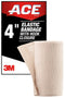 ACE 4 Inch Elastic Bandage with Hook Closure, Beige, No Clips, Great for Leg, Shoulder and More, 1 Count