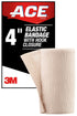 ACE 4 Inch Elastic Bandage with Hook Closure, Beige, No Clips, Great for Leg, Shoulder and More, 1 Count