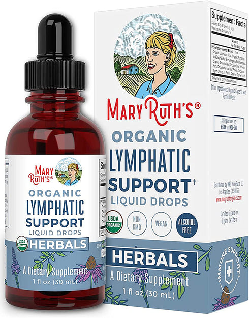 Lymphatic Drainage | Lymphatic Support Drops | USDA Organic Lymphatic Cleanse with Echinacea & Elderberry for Immune Support | Antioxidant & Immune Defense | Vegan | Non-GMO | 30 Servings