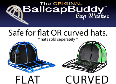 Made in USA- BallcapBuddy Cap Washer Hat Washer for Baseball Caps Original Design Patented Ball Cap Cleaner Frame/Cage/Rack 2-Pack BLACK