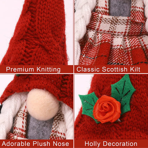 Valentine's Day Gnomes Plush Decorations , 2 Pack Mr. and Mrs. Handmade Swedish Tomte Santa Scandinavian Figurine Nordic Plush Elf Gnome Ornaments for Valentine Home Decor
