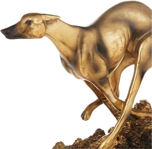 Design Toscano NY1280200 Greyhound Whippet Art Deco Dog Statue, Bronze