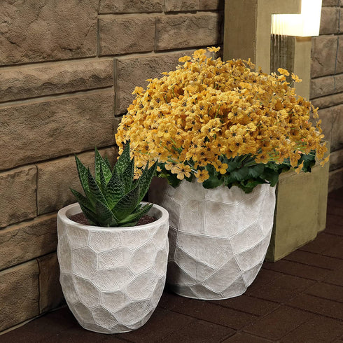Artificial Flowers Outdoor, 20 Bundles Artificial Plants UV Resistant Fake Plants for Outdoors Outside Front Porch Window Box Hanging Planter Decoration(Yellow)