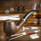 Scotte Tobacco Pipe Handmade Ebony Wood Root Smoking Pipe Gift Box and Accessories