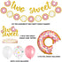 Two Sweet Donut Party Decoration Baby Second Birthday Glitter Doughnut Banner Cake Topper Sprinkles Balloons Kids Party Favor Ideas Supplies