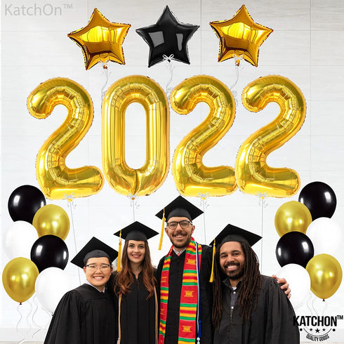 Black and Gold Graduation Decorations 2022 - Gold 2022 Balloons, 40 Inch | Graduation Balloons for Class of 2022 Decorations | Graduation Party Decorations 2022 | Class of 2022 Balloons for Grad Party