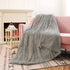 Toneed Comfy Fuzzy Throw Blanket for Home Decor, Plush Faux Fur Blankets, 50'' x 60'' Furry Sherpa Reversible Fleece Blanket for Girl Room, Office, Sofa, Couch and Bed, Grey