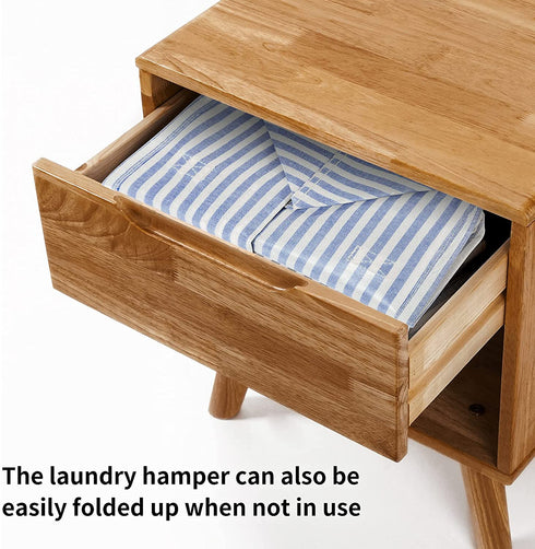 ZERO JET LAG 72L Laundry Hamper with Handles Large Laundry Basket Laundry Bin Collapsable Dirty Clothes Basket Laundry Bag Foldable Dirty Hamper (Striped Blue)