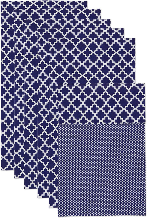DII Fridge Liner Collection Non-Adhesive, Cut to Fit, 12x24, Navy Lattice, 6 Piece