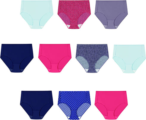 Hanes Womens Cool Comfort Microfiber Brief Underwear, 10-pack (Colors May Vary)