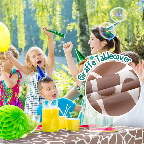 8 Pieces Animal Safari Theme Zoo Table Covers Tropical Palm Leaf Tablecloth Zebra Print Tablecloth Leopard Giraffe Print Table Cover for Animal Themed Party Supplies Birthday Baby Shower Zoo Jungle