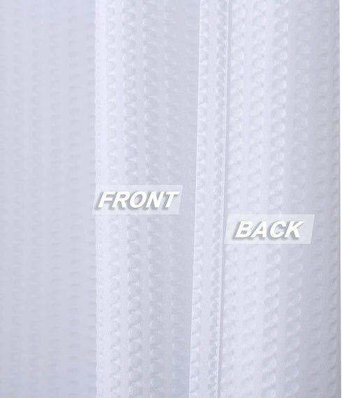 CAROMIO Shower Curtain, Soft Microfiber Fabric Shower Curtain or Liner for Bathroom, Decorative Embossed Pattern, Water Repellent, White, 72x72 Inches
