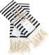Lykia Turkish Hand Towel Set of 2 - Decorative Hand Towels for Bathroom and Kitchen - 100% Cotton 17x40 Inches - Great for Bath and Farmhouse Boho Style Housewarming Decor Gifts (Black and White)
