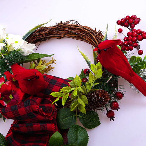 ANECO 6 Packs Artificial Cardinal Red Bird 5.5 Inch Christmas Clip-on Cardinal Christmas Tree Wreath Ornament Decorations