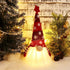 XAMSHOR Handmade Christmas Gnome Tomte with Light, Plush Elf Scandinavian Santa with Bendable Nordic Hat for Home Table Decorations Gift Set of 2, 11.8x5.5 inches
