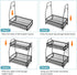 Homeweeks Spice Rack Kitchen Cabinet Organizer - 2 Tier Spice Organizer 5 Hooks Bathroom Organize Countertop Holder - Pantry Shelves Seasoning Storage Shelf Sink Rack for Kitchen (Black)