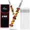 FLAFSTER KITCHEN Skewers for Grilling- 16" Long Flat BBQ Skewers with Push Bar- Shish Kabob Skewers - Stainless Steel Skewer Sticks for Camping - Wide Reusable Sword Skewers - 8 Pack with Storage Bag