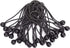 Kotap BB-11B Ball Bungee Cords with Elastic String for Canopy, Tarp, Straps, Tent, Poles and Wires, 11-Inch (25-Count), Black