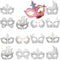 14 PCS White Paper Masks Half Face Masquerade Masks DIY Party Mask Mardi Gras Mask Blank Plain Masks for Funny Party Halloween Art Project Performances