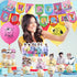 100 Pcs BT21 Birthday Party Supplies, Birthday Supplies for Bangtan Boys Fans Include Happy Birthday Banner, Cake Cupcake Toppers, Balloons And Stickers For Boys Girls Party Favors