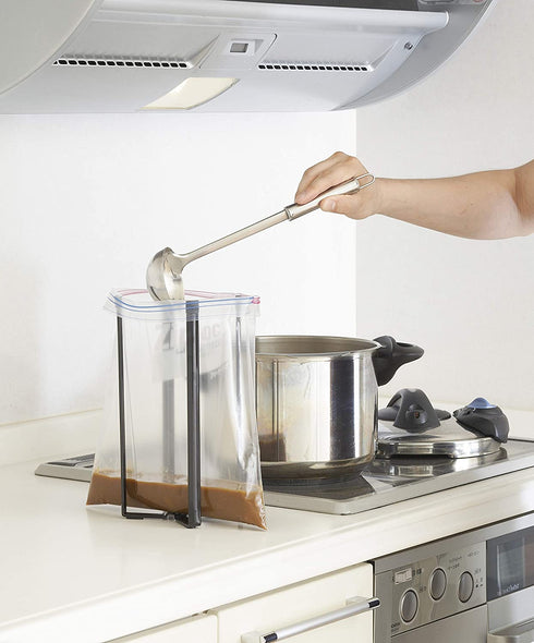 YAMAZAKI home 6785 Kitchen Multi Eco Stand-Multifunctional Plastic Bag Holder, One Size, Black