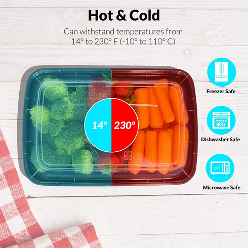 Reli. Meal Prep Containers, 28 oz. (50 Pack) - 1 Compartment Food Containers with Lids, Microwavable Food Storage Containers - Black Reusable Bento Box/Lunch Box Containers for Meal Prep (Black)(28oz)