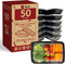 Reli. Meal Prep Containers, 28 oz. (50 Pack) - 1 Compartment Food Containers with Lids, Microwavable Food Storage Containers - Black Reusable Bento Box/Lunch Box Containers for Meal Prep (Black)(28oz)