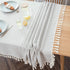 Textured Fabric Table Cloth Waterproof Heavy Weight Cotton Linen Fabric Dust Proof Table Cover for Kitchen Dinning Tabletop Decoration(54" x 102" Rectangular-Beige Texture)