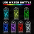 Light Up Dinosaur Water Bottle with Color Changing Night Light- 14 OZ Tritan BPA Free Eco-Friendly - Cute Velociraptor Kids Drinking Cups Gift for School Boy Girl Child Christmas Holiday