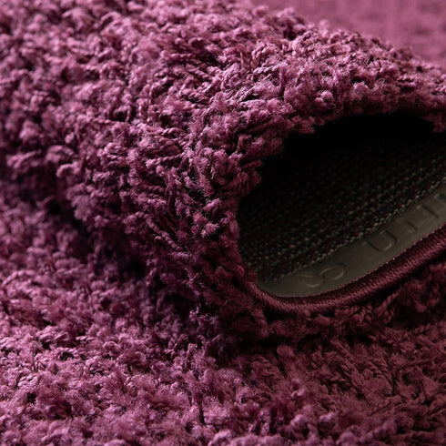 Unique Loom Solo Solid Shag Collection Area Modern Plush Rug Lush & Soft, 2 ft 2 x 3 ft 0, Eggplant Purple