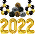 Giant Gold 2022 Balloons Numbers - Large 40 Inch, Graduation Balloons 2022 Foil with Pompoms | Black and Gold Graduation Decorations | Graduation Party Decorations 2022 | Class of 2022 Decorations