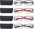 DOOViC 4 Pack Computer Reading Glasses Blue Light Blocking Anti Eyestrain Flexible Lightweight Readers for Women Men 2.0 Strength