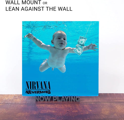 Noahrk Now Playing Vinyl Record Wall Holder - Now Playing Vinyl Record Stand - Vinyl Record Wall Mount Display Vinyl Wall Mount Record Shelf Hanging Wall Record Display Storage LP Holder (Dark Grey)