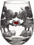 Silver Buffalo Disney Mickey and Minnie Classic Heart Glitter Stemless Glass, 20-Ounce