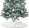 TOBEHIGHER Christmas Tree Skirt - Perfect for Christmas Decorations Indoor Outdoor, 36 Inches Large Snowy White Faux Fur Double Layers Tree Skirt, Soft Thick with Silver Snowy Pattern