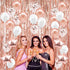 Rose Gold Party Decorations, Rose Gold Foil Fringe Curtain Backdrop, Rose Gold and White Balloons Set for Birthday, Graduation Party Decorations, New Years Eve Party Supplies 2022 Decorations